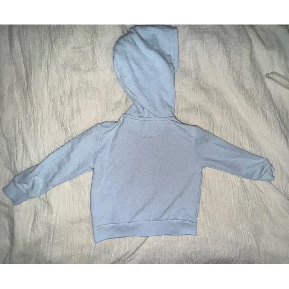 Ralph Lauren light blue baby zip up hoodie infant size 18 months flawed‎
